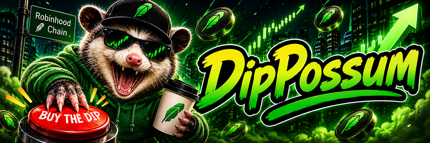DipPossum in a neon crypto city